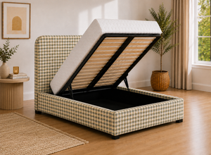 Heather Bracken Green Chequered Ottoman Bed