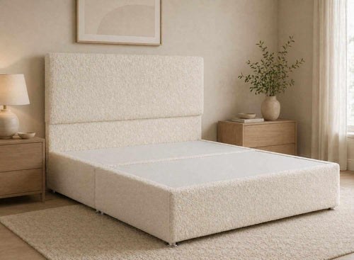 Heather Vanilla Cream Bouclé Divan Bed