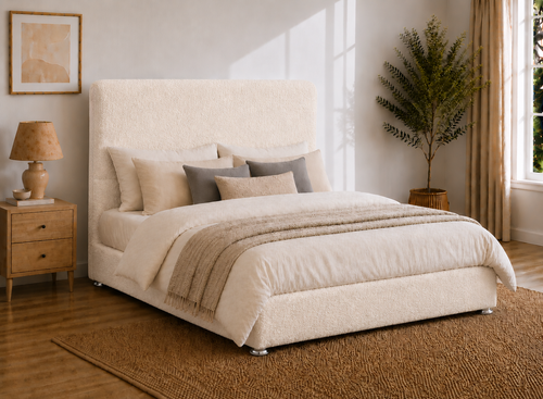 Heather Ottoman in Vanilla Cream Boucle
