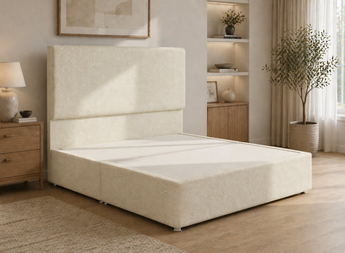 Heather Cream Herringbone Divan Bed