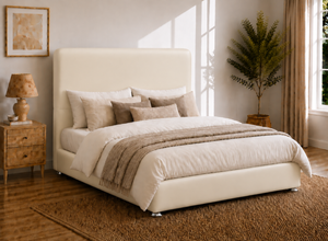 Heather Ottoman in Chalk Cream Leather