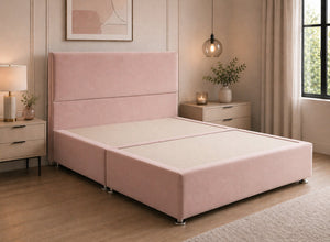 Heather Divan Bed in Blush Pink Velvet