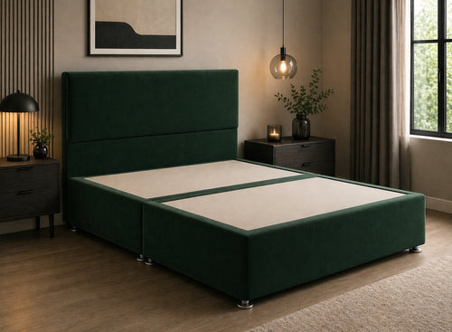 Heather Divan Bed in Bottle Green Velvet