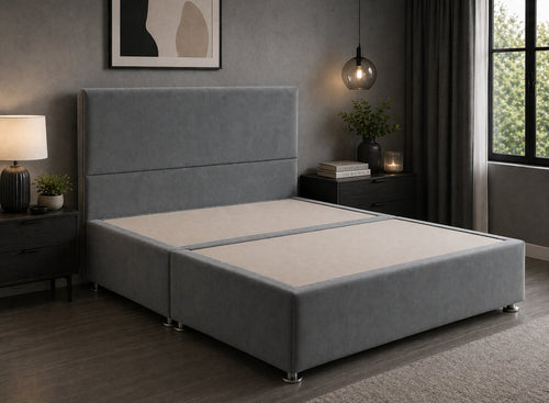 Heather Divan Bed in Granite Grey Velvet