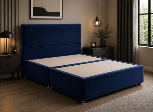 Heather Divan Bed in Royal Blue Velvet
