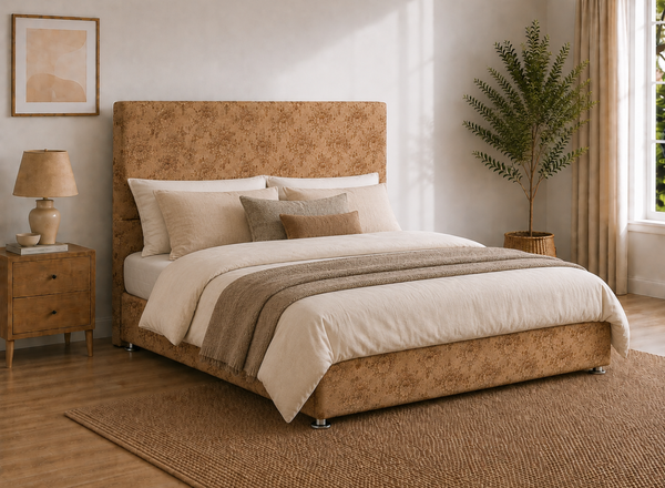 Heather Ottoman Bed in Floral Yellow Fabric