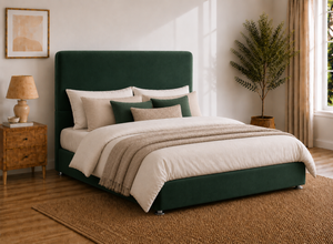 Heather Ottoman in Bottle Green Velvet 