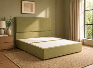 Heather Juniper Green Flat Weave Divan Bed