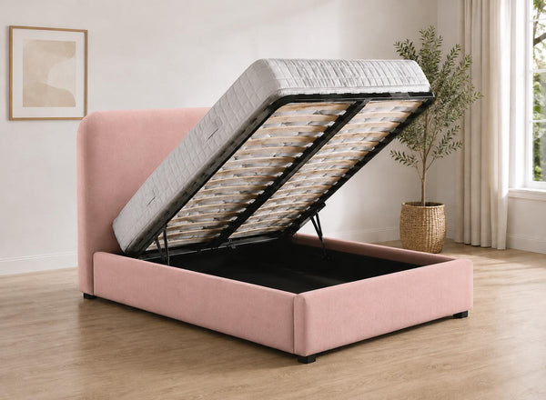 Heather Ottoman - Blush Pink Velvet