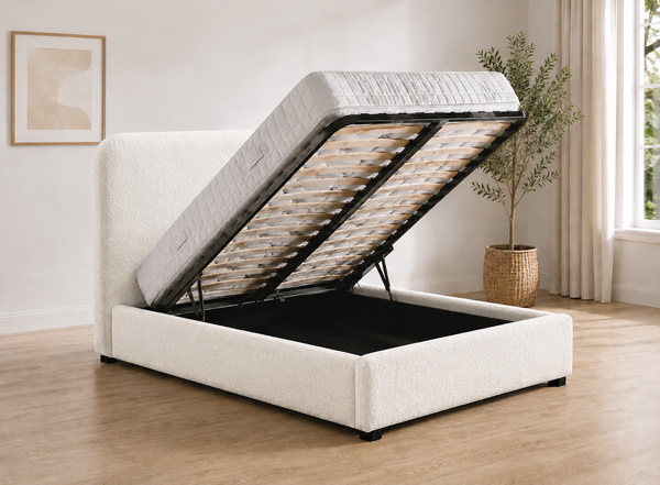 Heather Ottoman - Daisy White Boucle