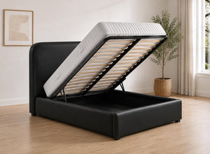 Heather Ottoman in Black Leather