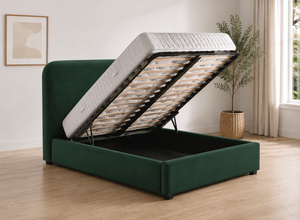 Heather Ottoman in Bottle Green Velvet