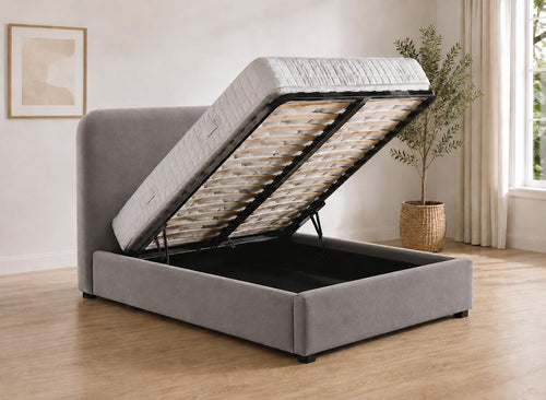 Heather Ottoman in Graphite Grey Velvet