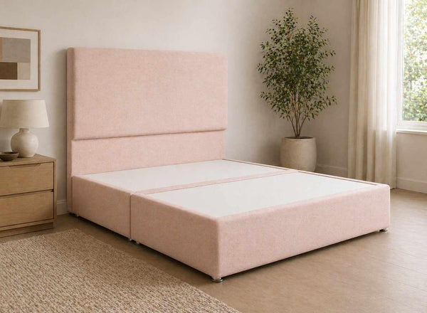 Heather Primrose Pink Wool-Blend Divan Bed