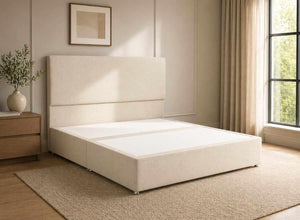 Heather Putty Cream Flat Weave Divan Bed