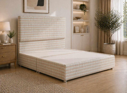 Heather Rose Pink Chequered Divan Bed