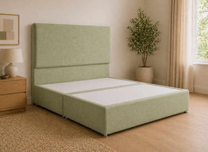 Heather Sage Green Wool-Blend Divan Bed