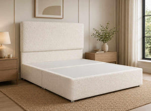 Heather Daisy White Bouclé Divan Bed