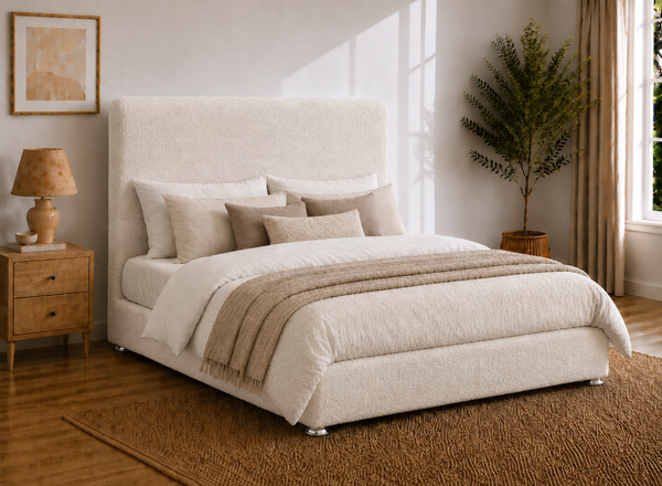 Heather Ottoman in Daisy White Boucle