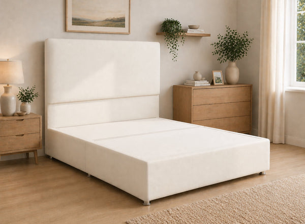 Heather White Leather Divan Bed