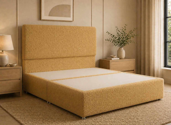 Heather Hive Yellow Bouclé Divan Bed