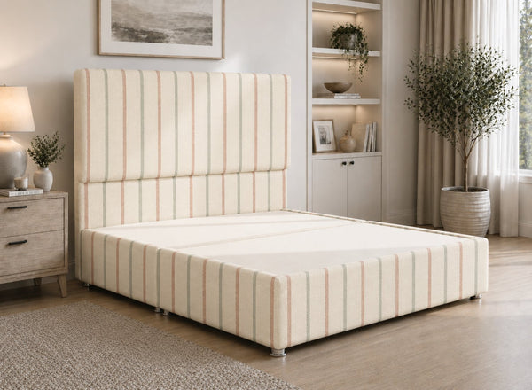 Heather Divan in Rose Pink Striped Fabric