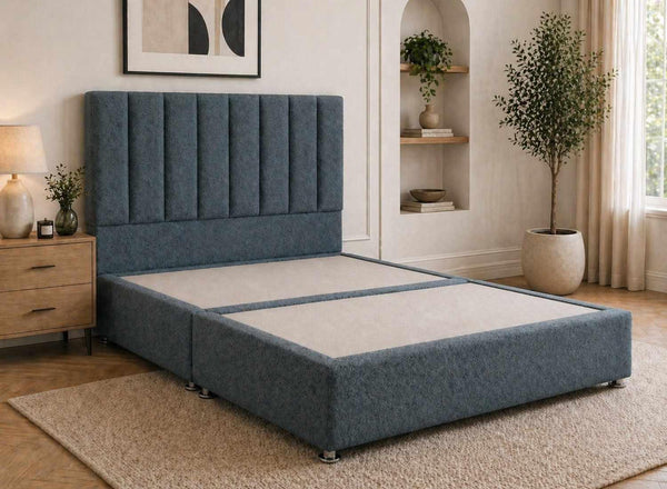 Iberis Spindle Blue Bouclé Divan Bed