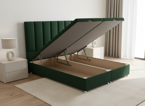 Iberis Ottoman Bed in Bottle Green Velvet