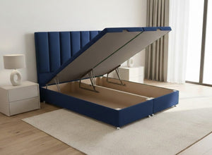 Iberis Ottoman Bed in Navy Velvet