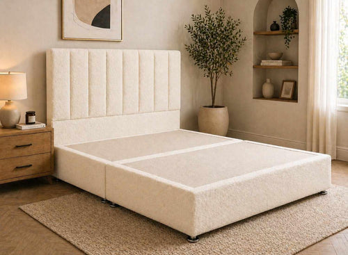 Iberis Vanilla Cream Bouclé Divan Bed