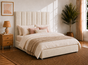 Iberis Ottoman in Vanilla Cream Boucle
