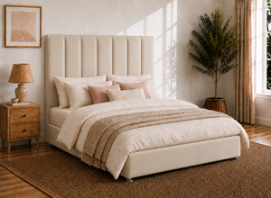 Iberis Ottoman in Chalk Cream Leather