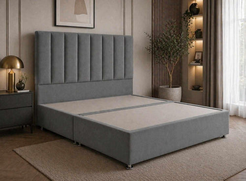 Iberis Divan Bed in Granite Velvet Finish