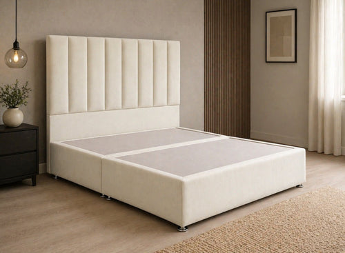 Iberis Divan Bed in Oyster Velvet Finish