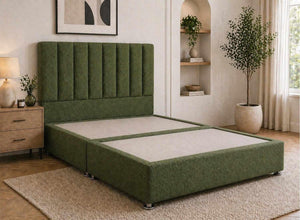 Iberis Basil Green Bouclé Divan Bed