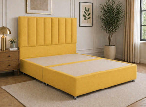 Iberis Ochre Yellow Flat Weave Divan Bed