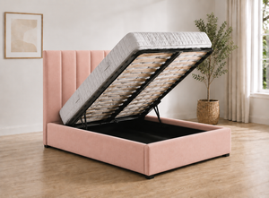 Iberis Ottoman - Blush Pink Velvet