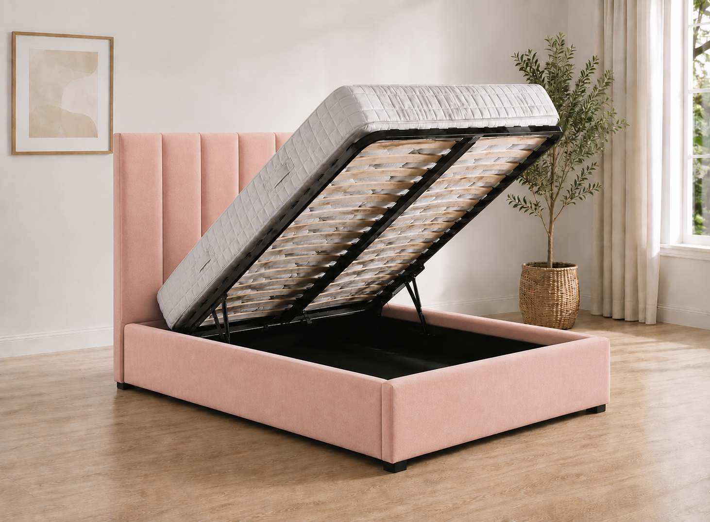 Iberis Ottoman - Blush Pink Velvet