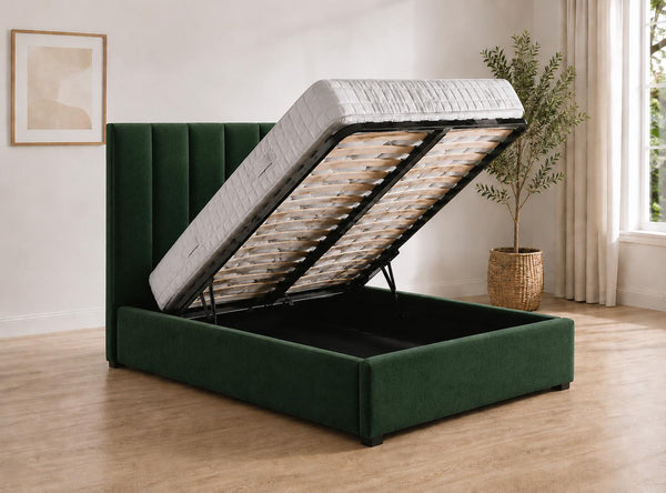 Iberis Ottoman - Bottle Green Velvet