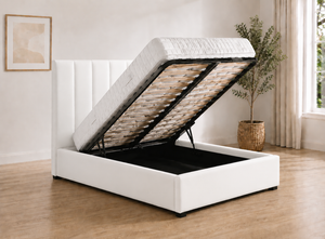 Iberis Ottoman - White Leather