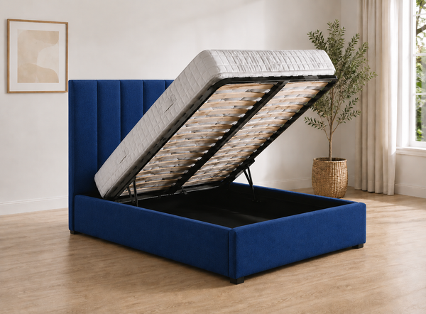 Iberis Ottoman in Royal Blue Velvet 