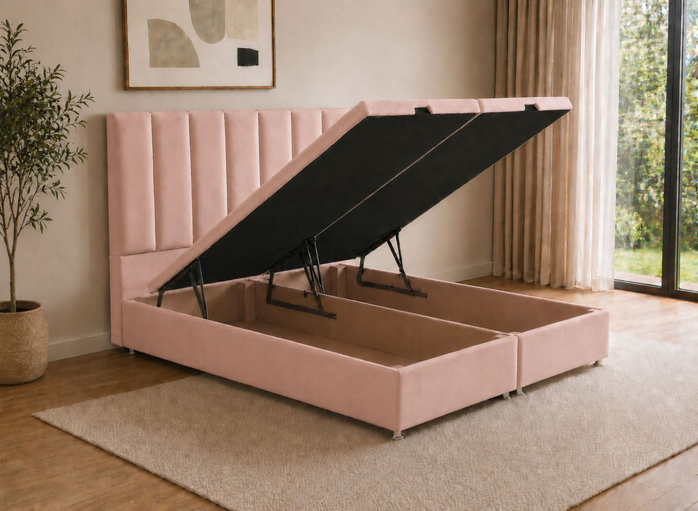 Iberis Oversized Ottoman Bed in Oyster Velvet