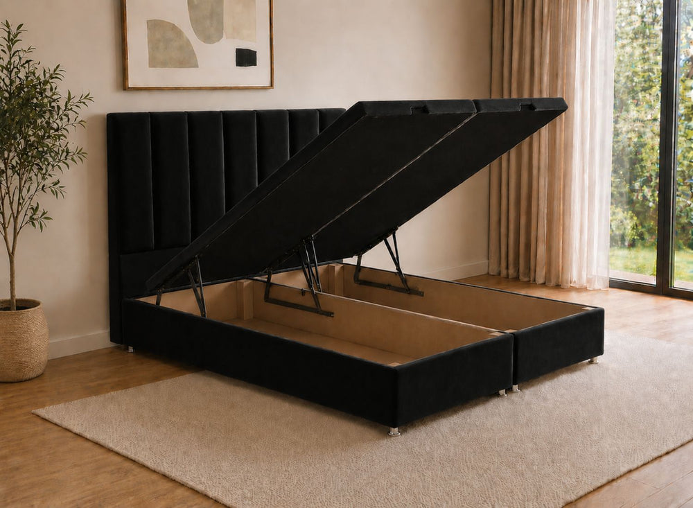 Iberis Oversized Ottoman Bed in Oyster Velvet