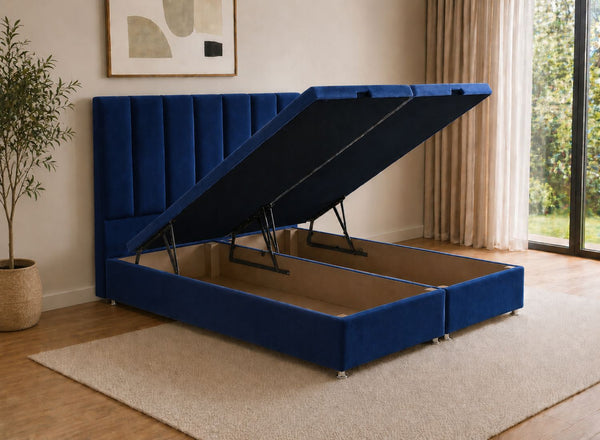 Iberis Oversized Ottoman Bed in Royal Blue Velvet