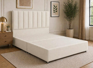 Iberis Putty Cream Flat Weave Divan Bed