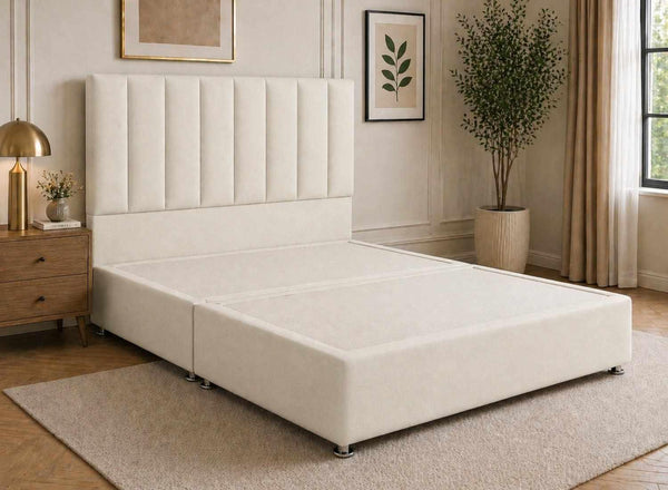 Iberis Putty Cream Flat Weave Divan Bed