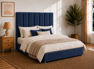 Iberis Ottoman in Royal Blue Velvet