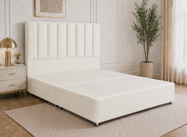 Iberis White Leather Divan Bed