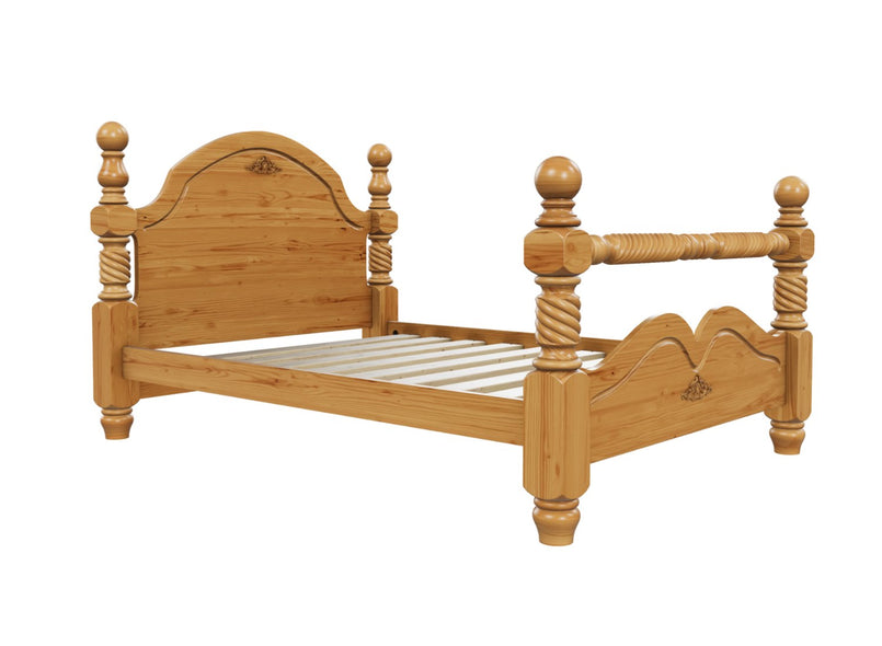 Illington Wooden Bed Frame Finished in Stained Antique