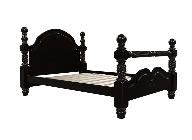 Illington Wooden Bed Frame Finished in Stained Black Ash